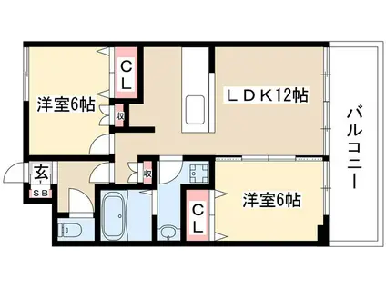 アーバンスクエアIII(2LDK/3階)の間取り写真