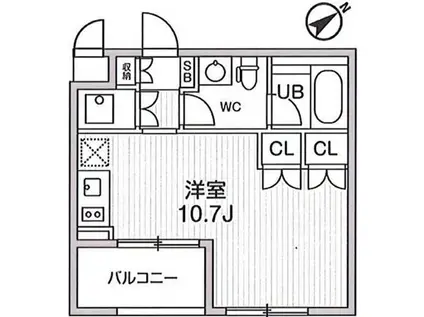 大田西馬込レジデンス(ワンルーム/3階)の間取り写真