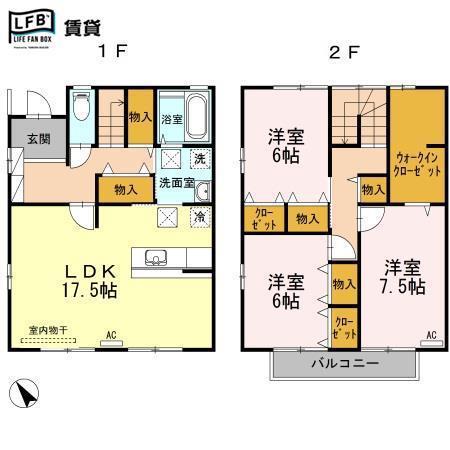 アメージングエステート(3LDK/1階)の間取り写真