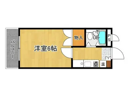 イーストドミトリーI(ワンルーム/2階)の間取り写真