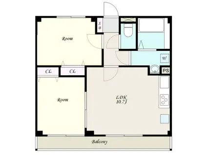 リライアブルパレスI(2LDK/2階)の間取り写真