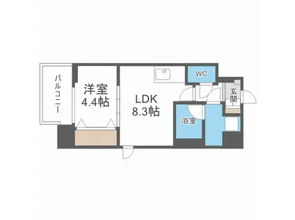 SPLENDIDE NAMBAIII(1LDK/14階)の間取り写真