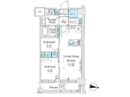 J.GRAN COURT 品川西大井ウエスト(2LDK/3階)の間取り写真