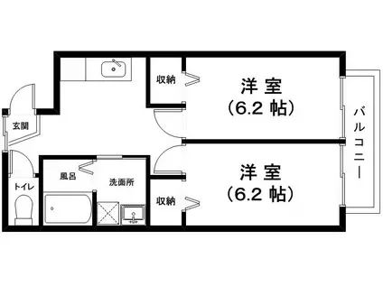 アースフィールドマンション安土(2K/2階)の間取り写真