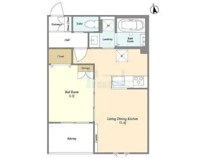 ワールドレジデンス(1LDK/2階)の間取り写真