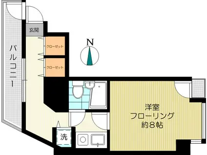 ザ・フリード(1K/8階)の間取り写真