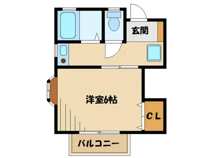 エクセリーナI(1DK/2階)の間取り写真