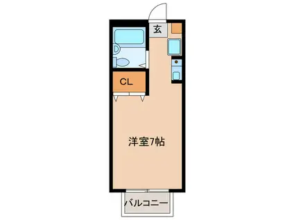 コーポ里美III(ワンルーム/1階)の間取り写真