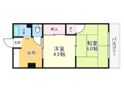 板倉マンション(2K/2階)の間取り写真