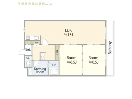 ヴェルデコースト(2LDK/3階)の間取り写真