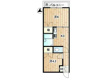 メゾン栄和(2K/1階)の間取り写真