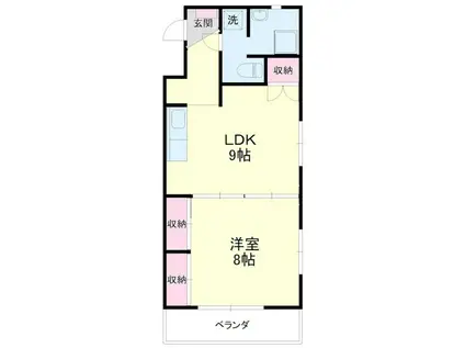 フラワーホーム(1LDK/2階)の間取り写真