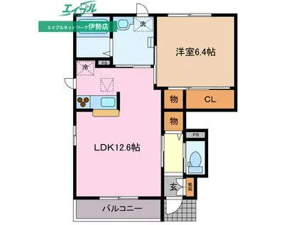 メゾンさくら(1LDK/1階)の間取り写真