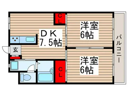 第7岡昭マンション(2DK/3階)の間取り写真