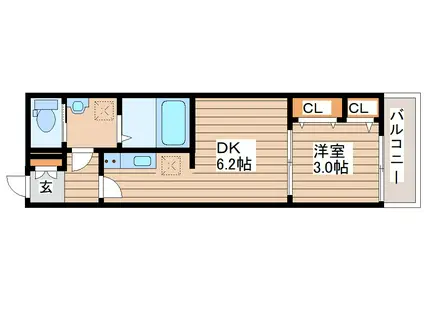 J RESIDENCE OTEMACHI(1DK/2階)の間取り写真