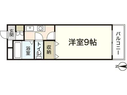 ウィンディア宮内(1K/2階)の間取り写真