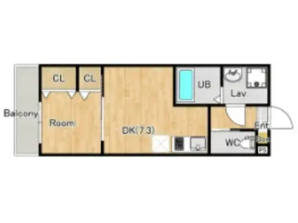 ジーメゾン指扇ルミエール(1DK/1階)の間取り写真