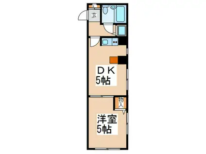 ワコーレエレガンスかしわ台(1DK/2階)の間取り写真