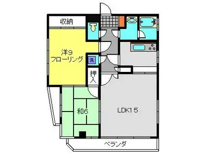 シェルポート(2LDK/2階)の間取り写真