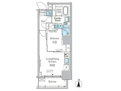 パークアクシス錦糸公園(1LDK/4階)の間取り写真