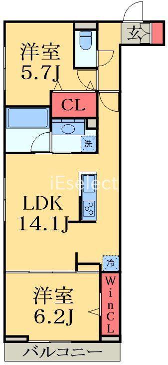D-ROOM小久保(2LDK/3階)の間取り写真