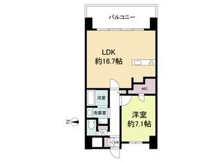 LA DOUCEUR山王(1LDK/7階)の間取り写真