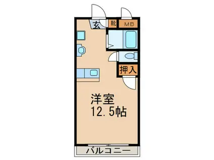 プレアデスコーポ(ワンルーム/2階)の間取り写真