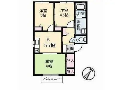 フレグランス晴海園(3K/2階)の間取り写真