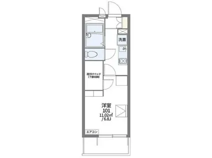 レオパレスフィデリオ(1K/3階)の間取り写真