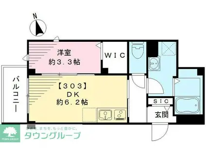 ラシーネ武蔵小山(1DK/3階)の間取り写真