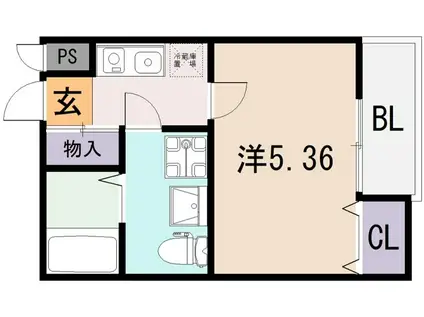 ブライト近大前(1K/3階)の間取り写真