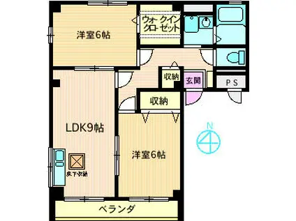 BRAVERYII(2LDK/1階)の間取り写真