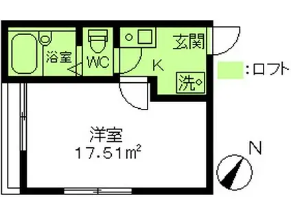 ジョイフルオークラNO52(1K/2階)の間取り写真