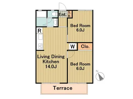 エクセル豊堀(2LDK/1階)の間取り写真
