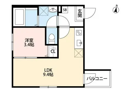 THE HOUSE 与野本町 NOIRザ ハウス ヨノホンマチ ノワ(1LDK/1階)の間取り写真