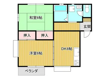 リバティみやにし(2DK/1階)の間取り写真