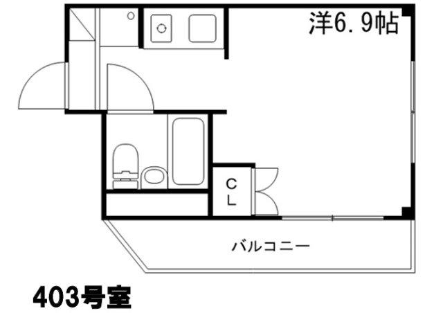 エレーヴ新在家(1K/1階)の間取り写真