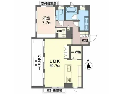 パーチェ三条菊鉾町(1LDK/2階)の間取り写真