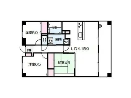 セザール平野(3LDK/3階)の間取り写真