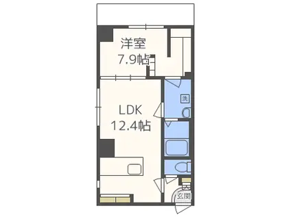 TROIS 1ST(1LDK/9階)の間取り写真