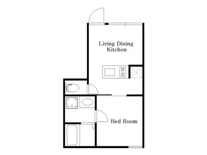 三軒茶屋PJ(1DK/1階)の間取り写真
