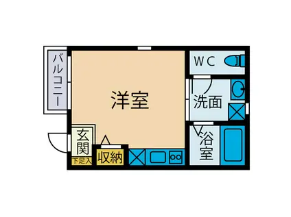 オーバルステージ鶴巻南(ワンルーム/3階)の間取り写真