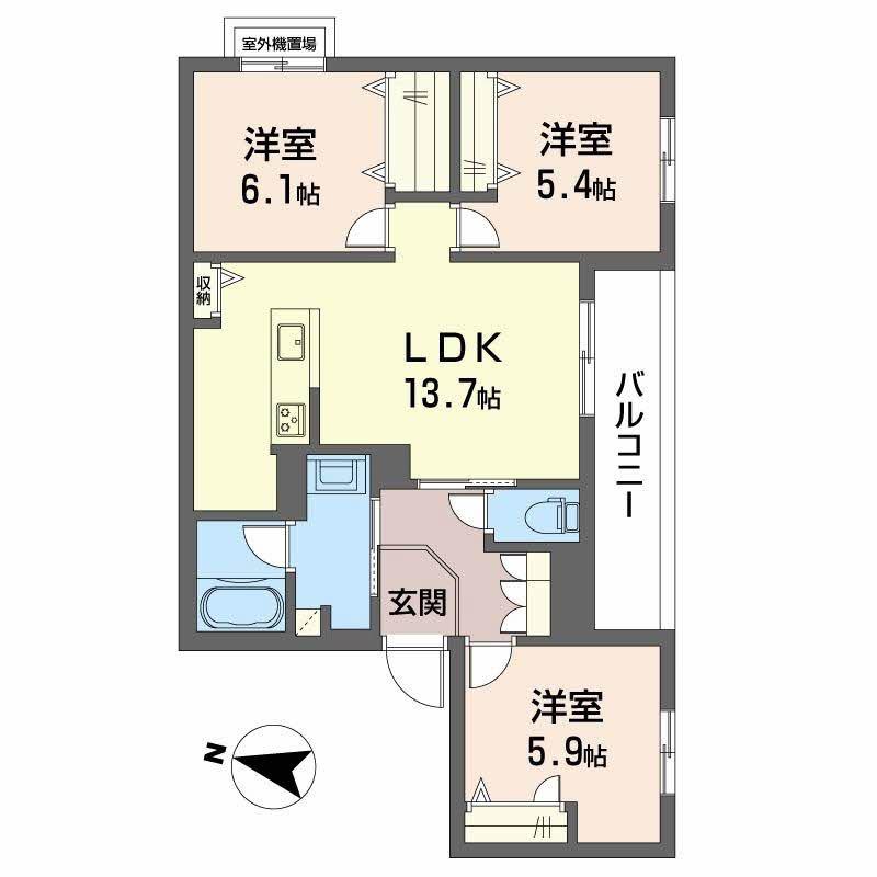 シャーメゾン ル リアン(3LDK/3階)の間取り写真
