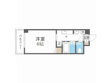 グランパシフィック上新庄(1K/6階)の間取り写真