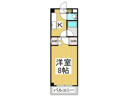 ハイツ原町(1K/2階)の間取り写真