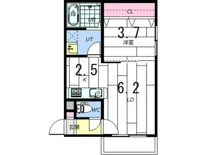 GIULIA196(1LDK/4階)の間取り写真