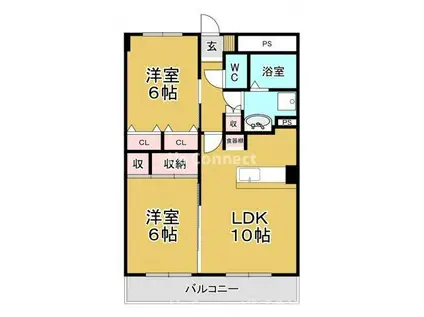 FORMII(2LDK/2階)の間取り写真