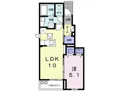 プチ・ルポ(1LDK/1階)の間取り写真