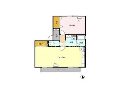 アルファヴィレッジえじま A(1LDK/2階)の間取り写真