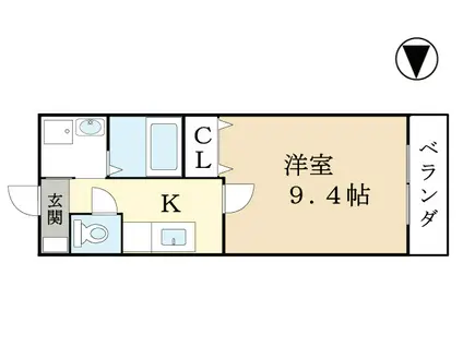 ジュネス・ド・アスピラシオン(1K/5階)の間取り写真